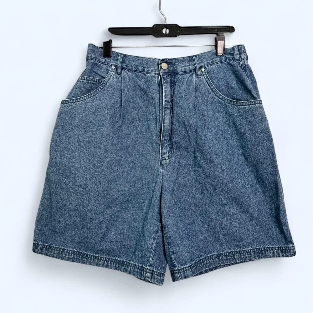 Ami Denim Bermuda Shorts Women's 12 Blue High Rise Vintage 90s Jorts Mom Norm